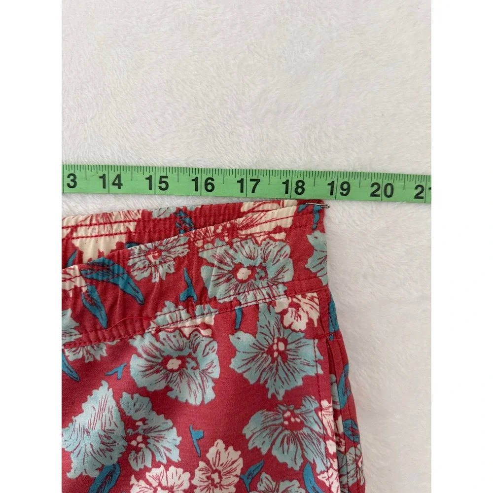 Faherty Beacon Trunk Mens Swim Shorts Floral Red Sustainable Board Shorts Large